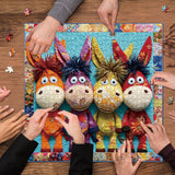 Quilted Donkeys Jigsaw Puzzle 1000 Pieces