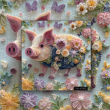 Quilled Floral Pig Jigsaw Puzzle 1000 Pieces