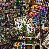 Springtime Hummingbird Palette Jigsaw Puzzle 1000 Pieces