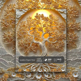 Golden Paper Tree Jigsaw Puzzle 1000 Pieces