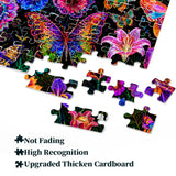 Neon Butterfly Bloom Jigsaw Puzzle 1000 Pieces