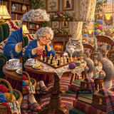 Chess with Kitty Jigsaw Puzzle 1000 Pieces