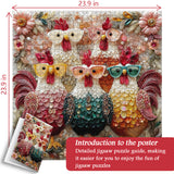 Fancy Roosters Jigsaw Puzzle 1000 Pieces