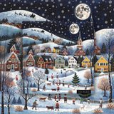 Moonlit Winter Town Jigsaw Puzzle 1000 Pieces