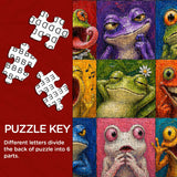Colorful Frog Faces Jigsaw Puzzle 1000 Pieces