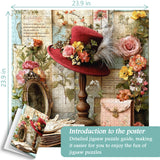 Vintage Floral Hat Jigsaw Puzzle 1000 Pieces