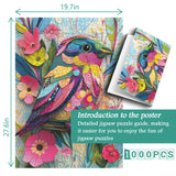 Collage Colorful Bird Jigsaw Puzzle 1000 Pieces