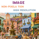Provence Town Square Jigsaw Puzzle 1000 Pieces