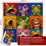 Colorful Frog Faces Jigsaw Puzzle 1000 Pieces