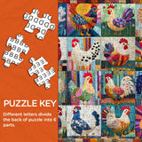 Patchwork Chickens Jigsaw Puzzle 1000 Pieces