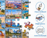 America in Stamps Jigsaw Puzzle 1000 Pieces