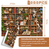 Cat Bookshelf Jigsaw Puzzle 1000 Pieces