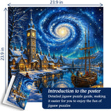 Starry Snow Harbor Jigsaw Puzzle 1000 Pieces
