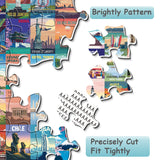 BBLOLDIN® World Land Monces de Viaje Jigsaw Puzzle 1000 Piezas