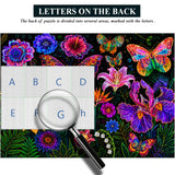 Neon Butterfly Bloom Jigsaw Puzzle 1000 Pieces