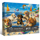 Puppy Beach Jigsaw Puzzle 1000 Pieces