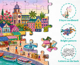 Sunny Flower Harbor Market Jigsaw Puzzle 1000 Pieces