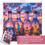 World Landmark Bottles Jigsaw Puzzle 1000 Pieces
