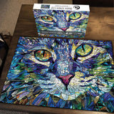 Stained Glass Cat Jigsaw Puzzle 1000 Pieces