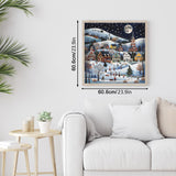 Moonlit Winter Town Jigsaw Puzzle 1000 Pieces