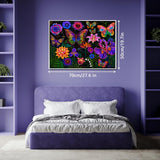 Neon Butterfly Bloom Jigsaw Puzzle 1000 Pieces
