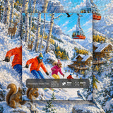 Mountain Snow Play Jigsaw Puzzle 1000 Pieces