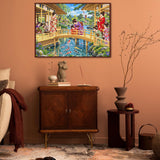 Tea by the Koi Pond Jigsaw Puzzle 1000 Pieces