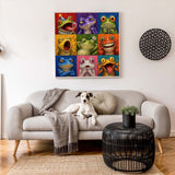 Colorful Frog Faces Jigsaw Puzzle 1000 Pieces