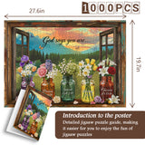 Faith Floral Window Jigsaw Puzzle 1000 Pieces