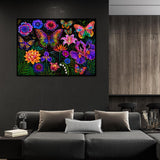 Neon Butterfly Bloom Jigsaw Puzzle 1000 Pieces