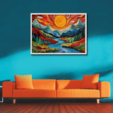 Quilled Mountain Sunset Jigsaw Puzzle 1000 Pieces