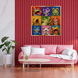 Colorful Frog Faces Jigsaw Puzzle 1000 Pieces
