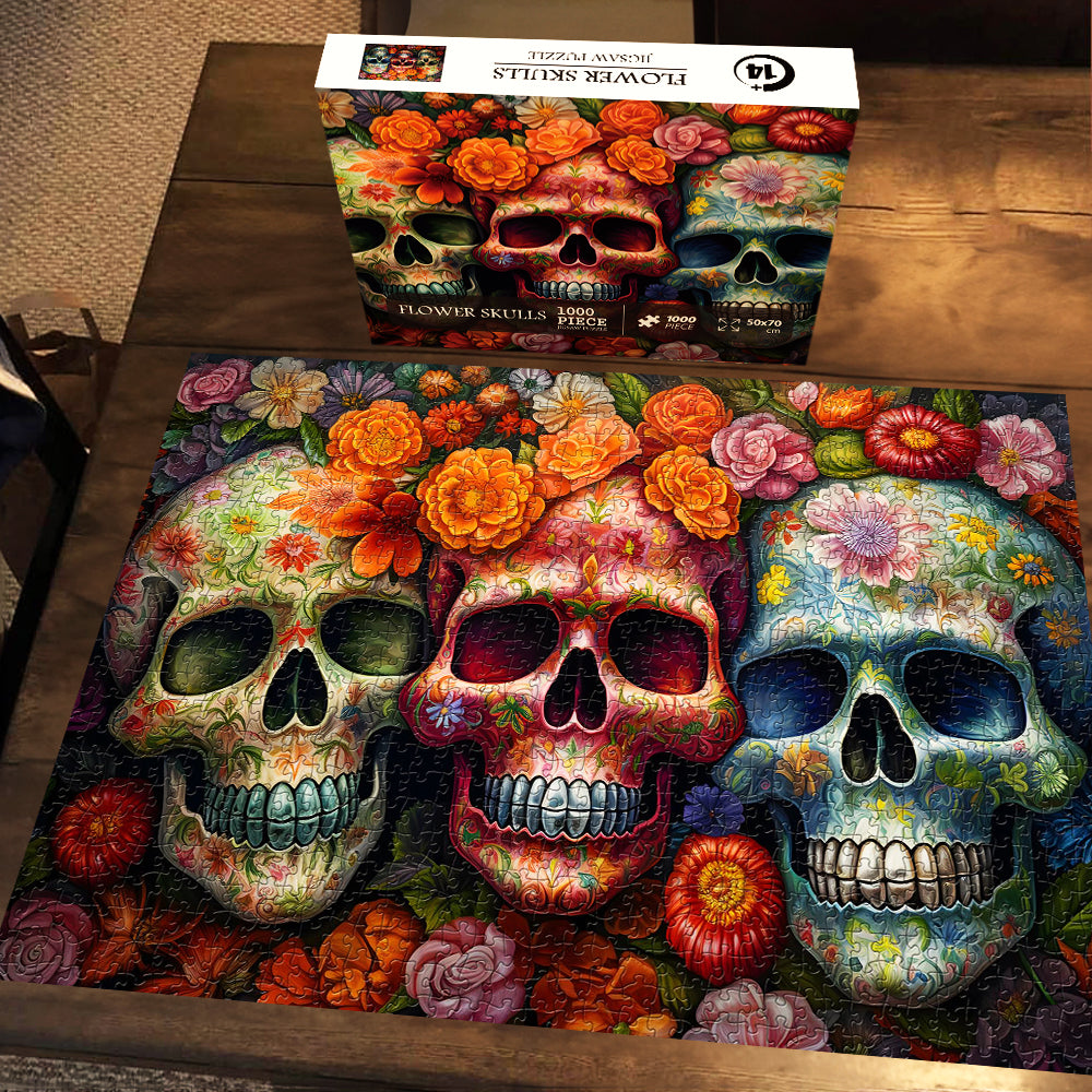 Bboldin® Halloween Flower Skull Jigsaw Puzzle 1000 Pieces – bboldin