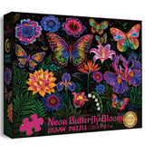 Neon Butterfly Bloom Jigsaw Puzzle 1000 Pieces