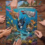 Cat Snorkeling Expedition Jigsaw Puzzle 1000 Pieces