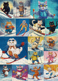 Bboldin® Skiing Cat Jigsaw Puzzle 1000 Pieces